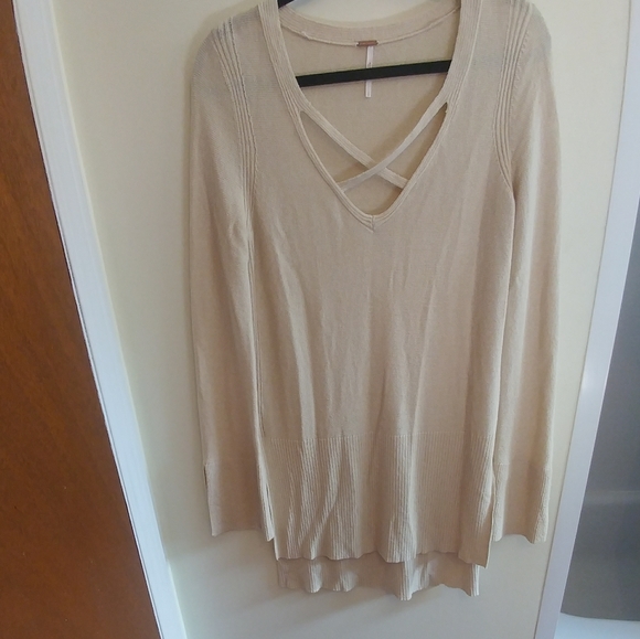 Free People Criss-Cross Front Knit Tunic Sweater - Picture 2 of 10